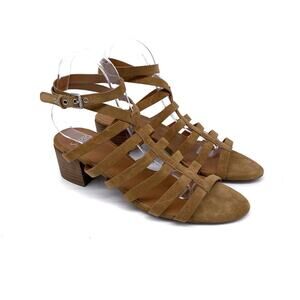 FRANCO SARTO Finesse Gladiator Suede Sandal Tan 9